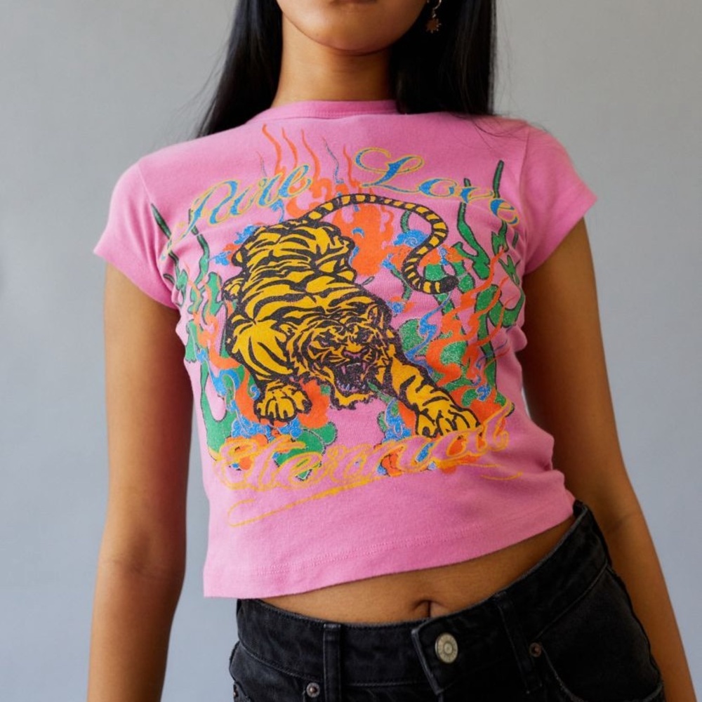 Urban outfitters true love tiger babytee top